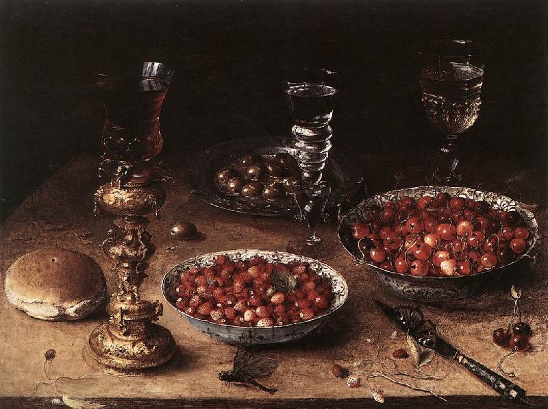 BEERT, Osias Still-Life with Cherries and Strawberries in China Bowls oil painting picture